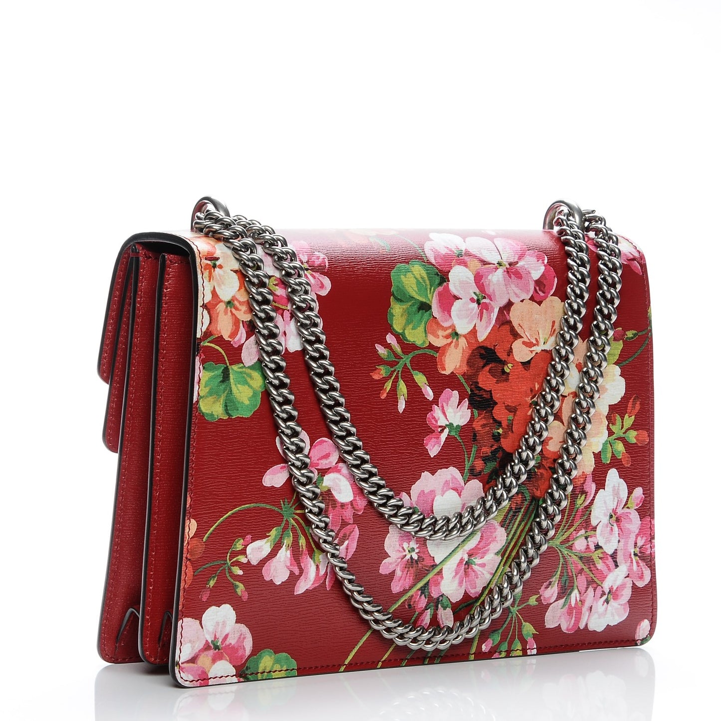 Calfskin Blooms Print Medium Dionysus Shoulder Bag Romantic Cherry Multicolor