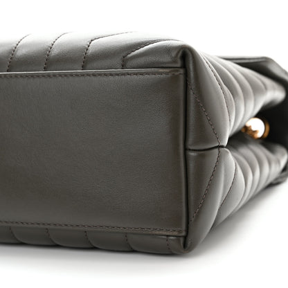 Saint Laurent Calfskin Y Quilted Monogram Medium Loulou Chain Satchel Soil Brown 10 of 14