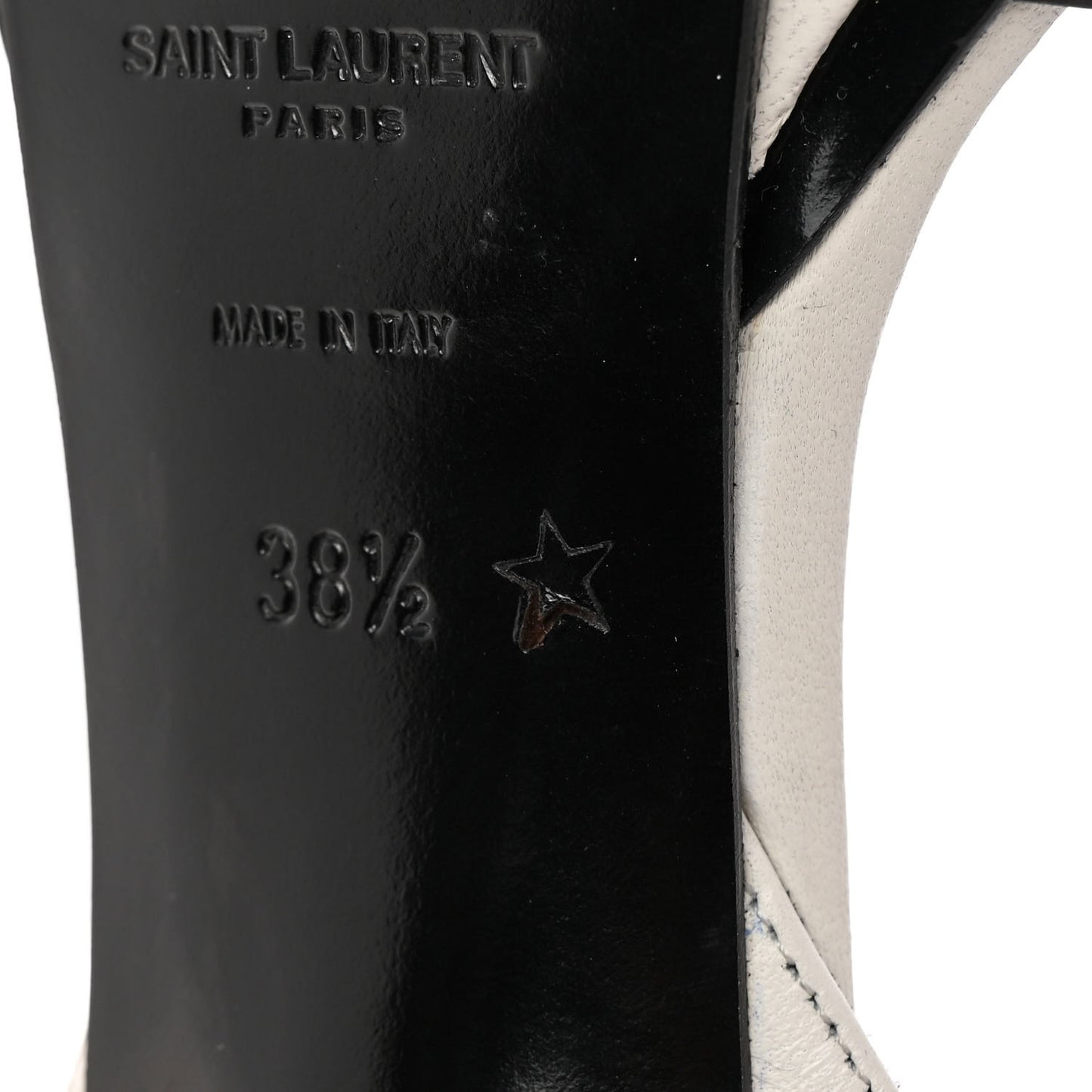 Calfskin Tribute 105 Open Toe Platform Sandals 38.5 White Black