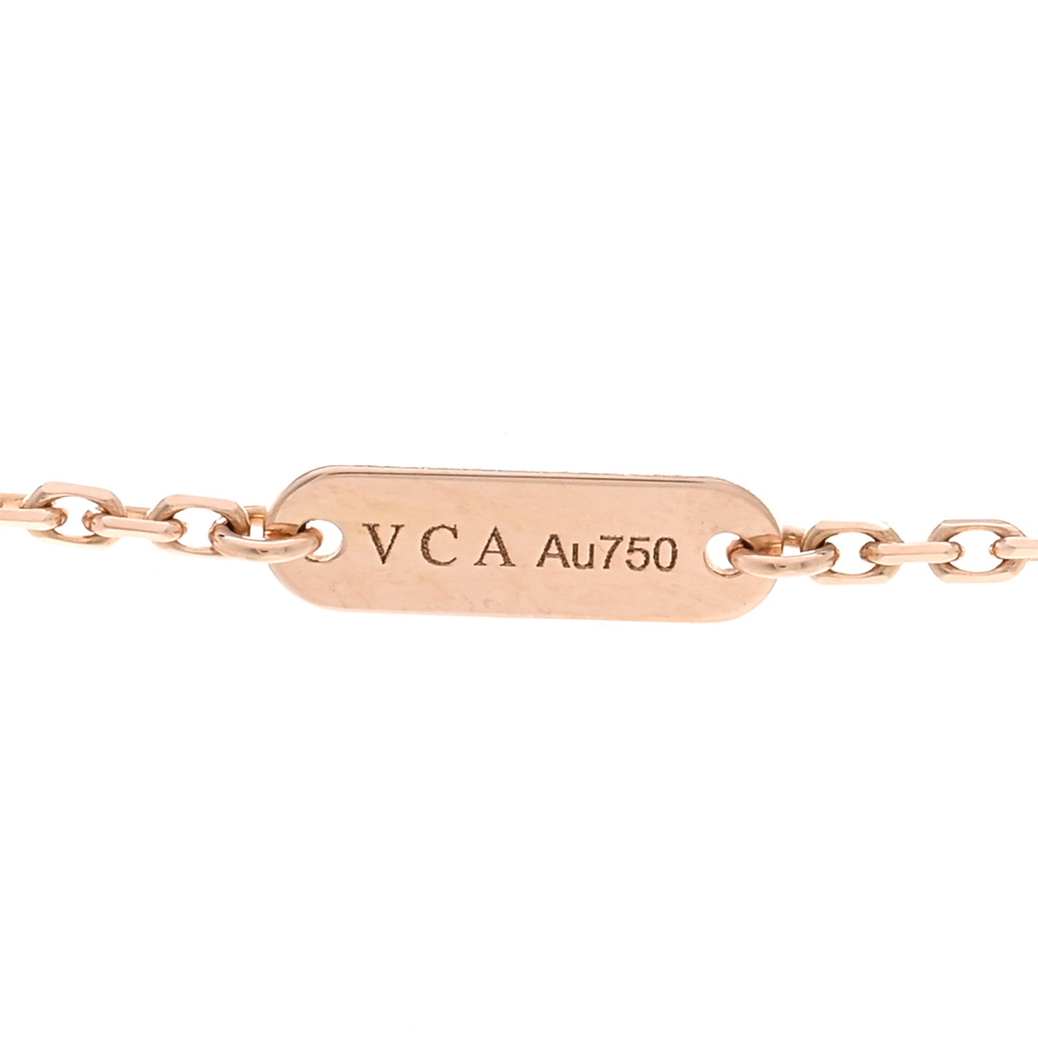 Van Cleef & Arpels 18K Rose Gold Diamond Pink Porcelain Vintage Alhambra Pendant Necklace 4 of 6