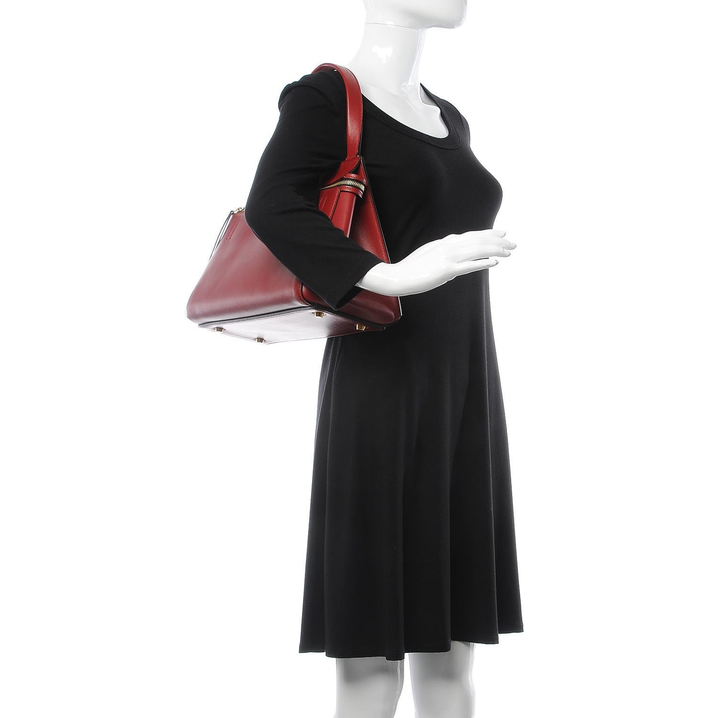 Smooth Calfskin Large Edge Shoulder Bag Red