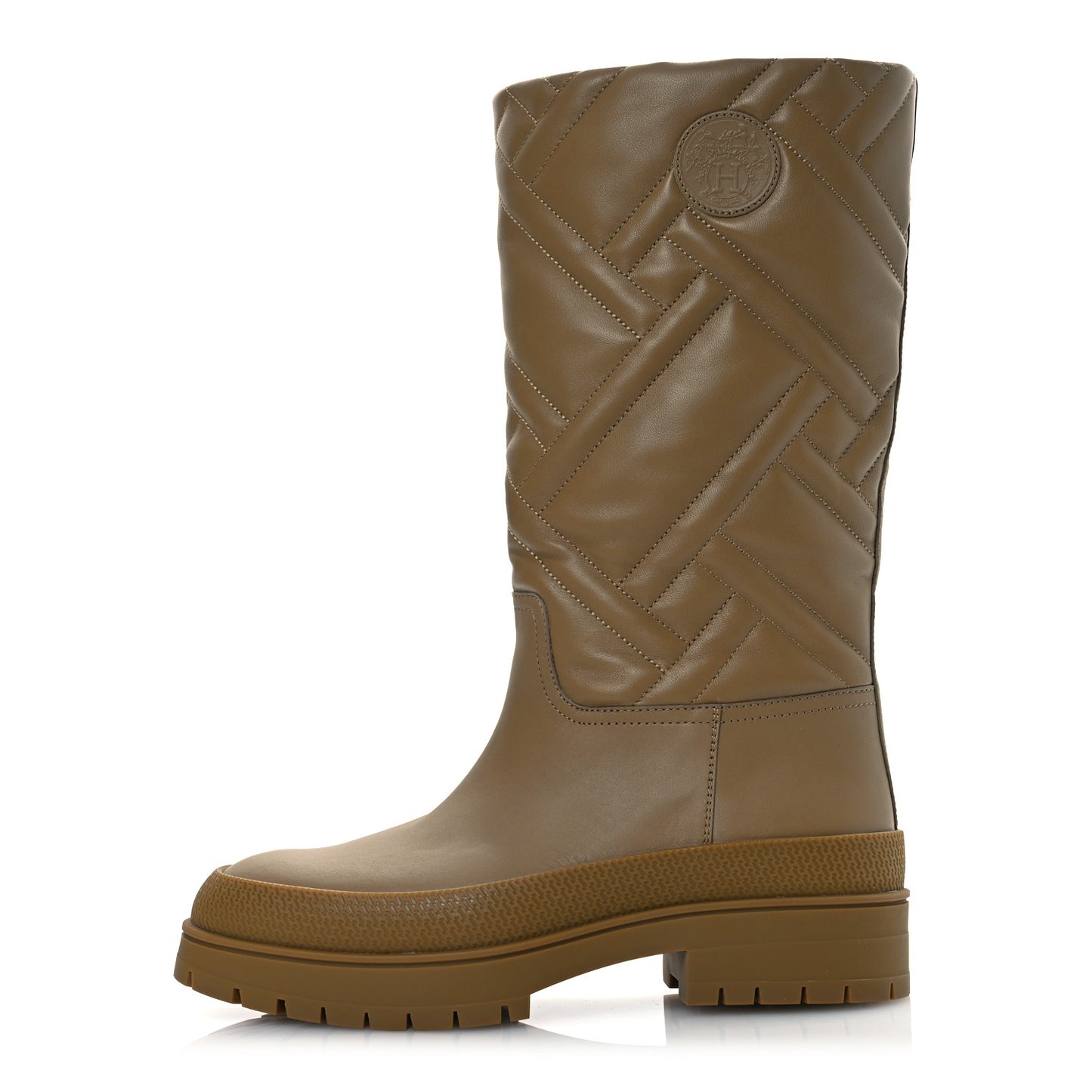 Lambskin Quilted Mosaique Fuji Boots 36 Beige Gobi