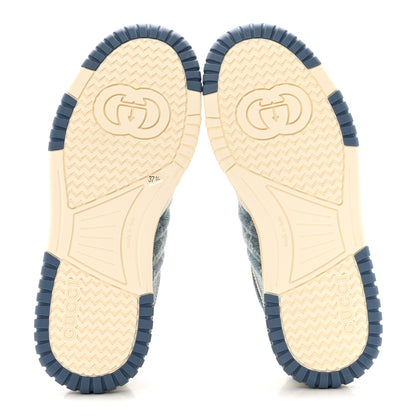 Gucci New Denim Delave GG Monogram Womens Re-Web Sneakers 37.5 Light Blue Royale 6 of 10