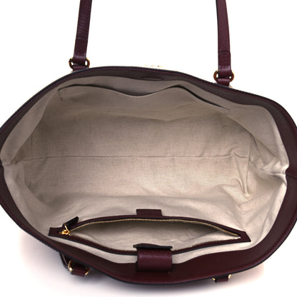 Gucci Monogram Textured Dollar Calfskin Web Medium Ophidia Shopping Tote Sahara Rubino Chardonnay 5 of 12