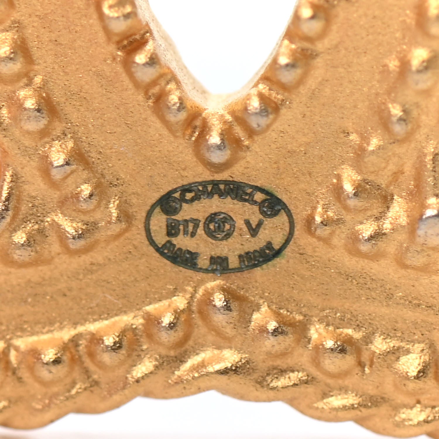 Chanel CC Drop Earrings Matte Gold 4 of 4