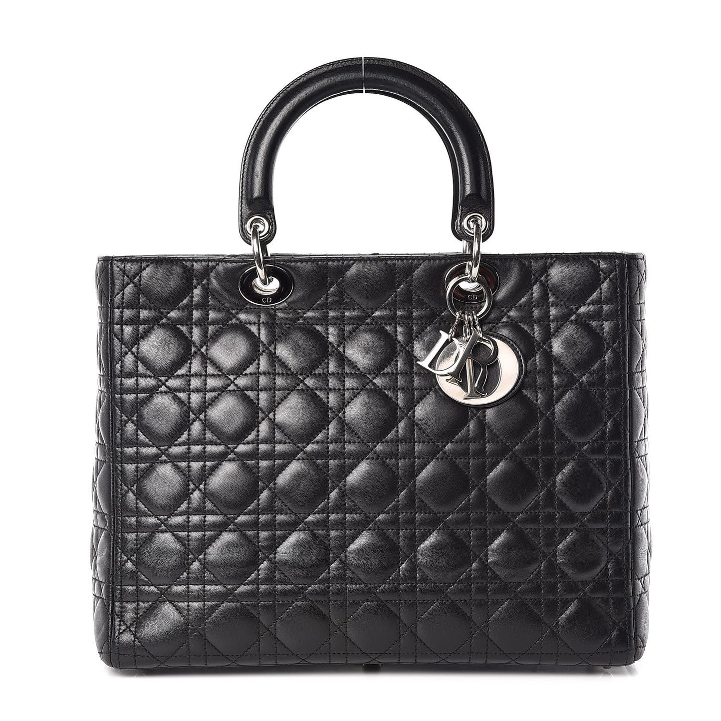 Lambskin Cannage Large Lady Dior Black