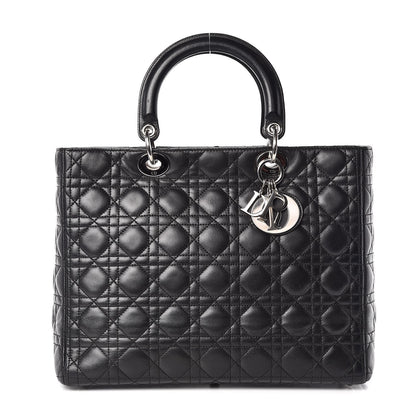 Christian Dior Lambskin Cannage Large Lady Dior Black 1 of 13