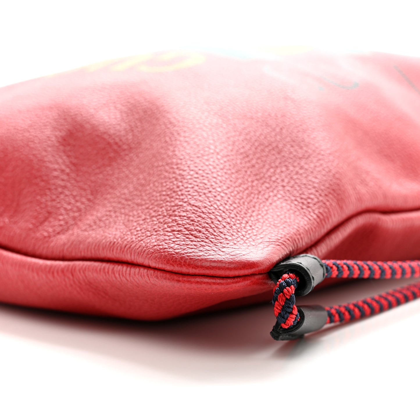 Calfskin Mens Logo Drawstring Backpack Red