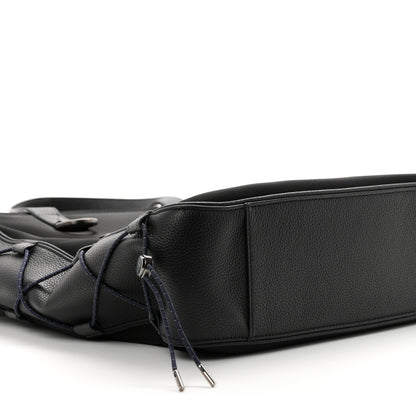 Christian Dior X SACAI Nylon Grained Calfskin Saddle Tote Black 9 of 10