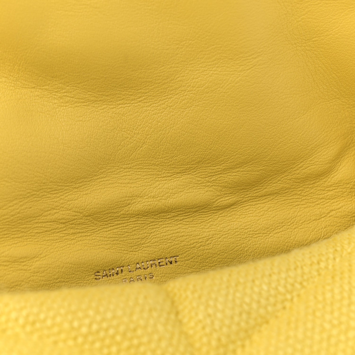 Saint Laurent Canvas Quilted Toy Loulou Puffer Monogram Chain Satchel Jaune Citron 11 of 11
