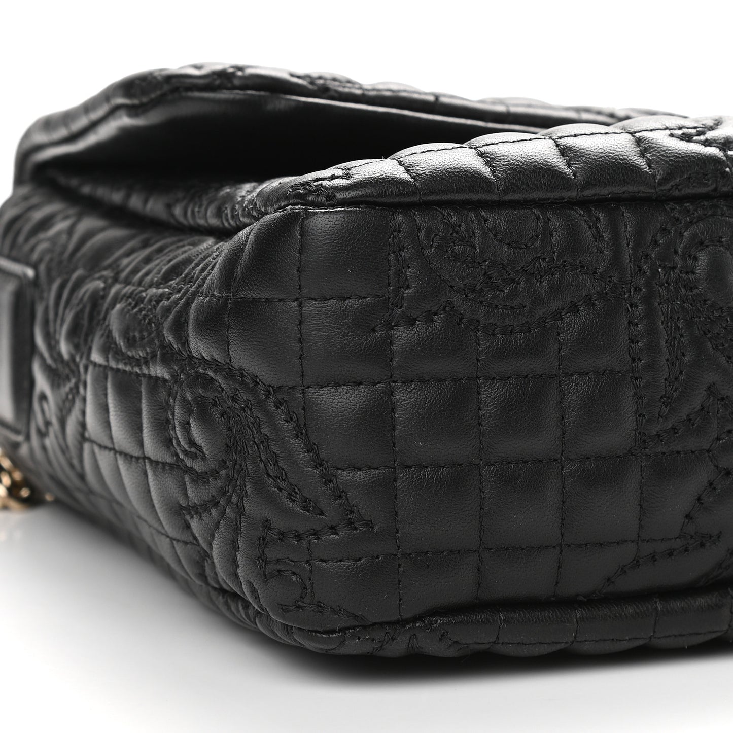 Nappa Barocco Quilted Vanitas Crossbody Black