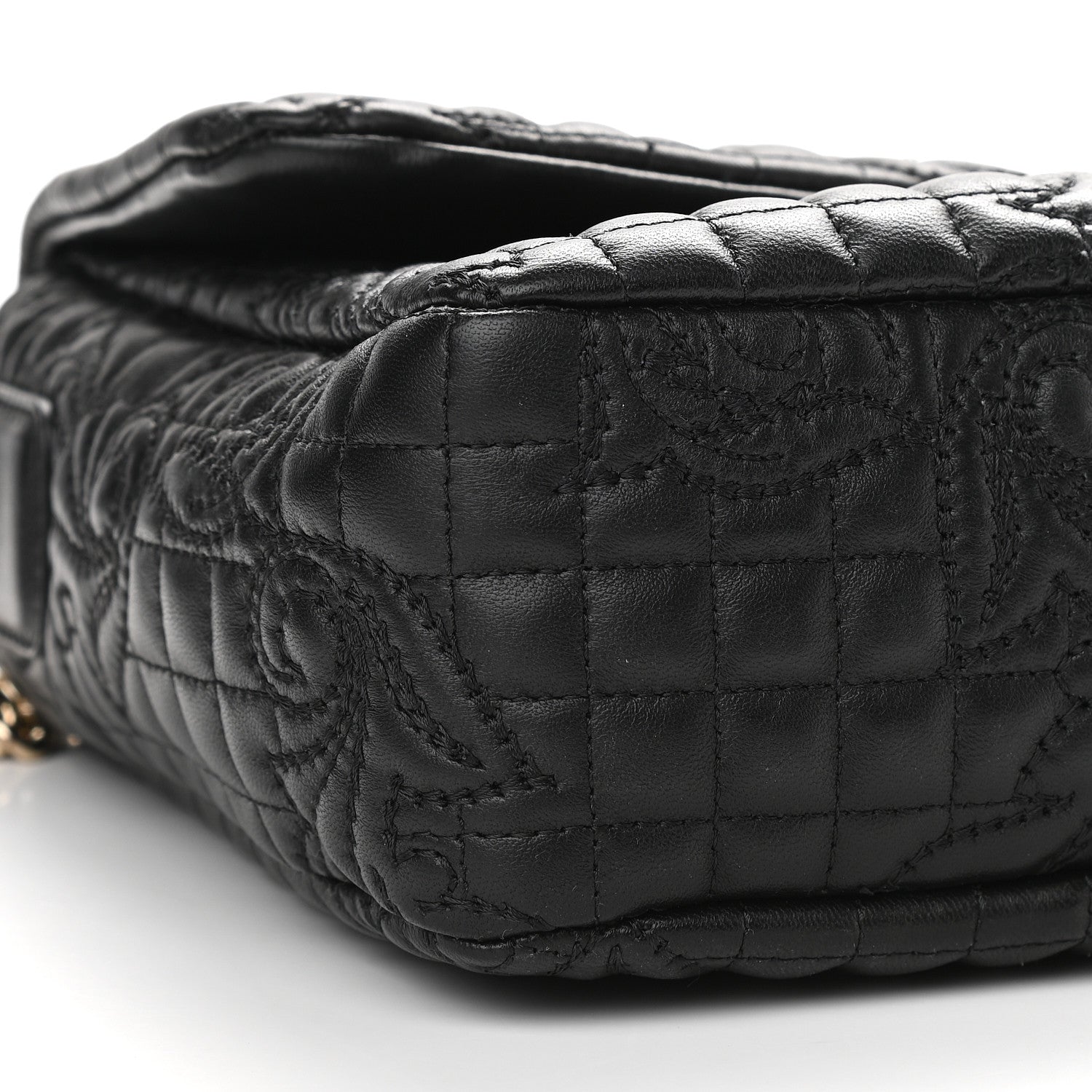Versace Nappa Barocco Quilted Vanitas Crossbody Black 7 of 8