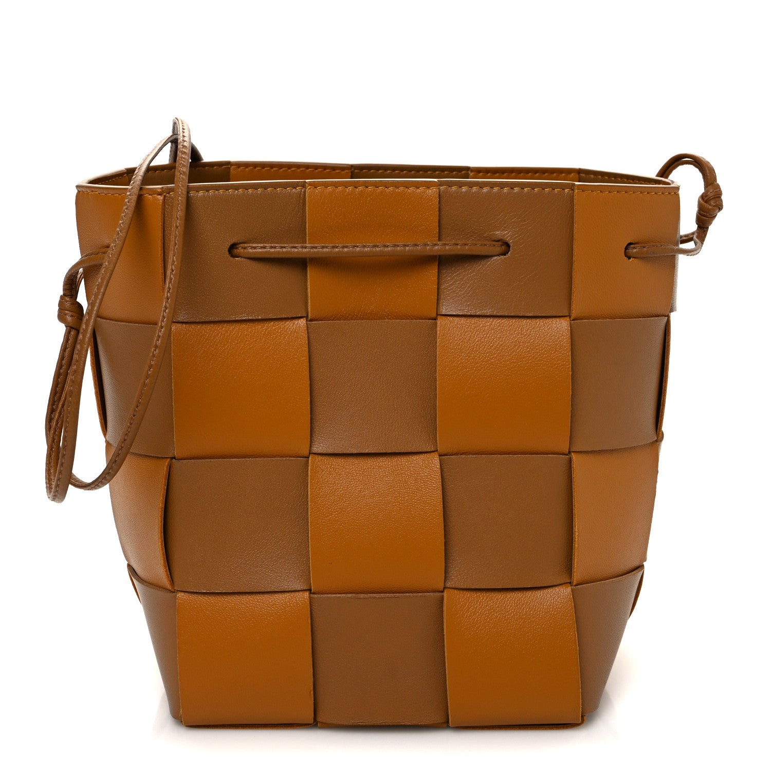 Bottega Veneta Nappa Maxi Intrecciato Small Cassette Bucket Bag Brown Beige 1 of 9