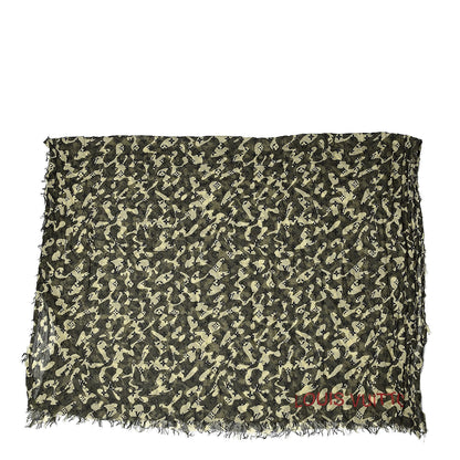 Louis Vuitton Cashmere Silk Monogramouflage Etole Scarf Kaki 3 of 4