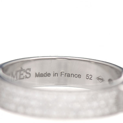 Hermes 18K White Gold Diamond MM Kelly Clochette Ring 52 6 4 of 5