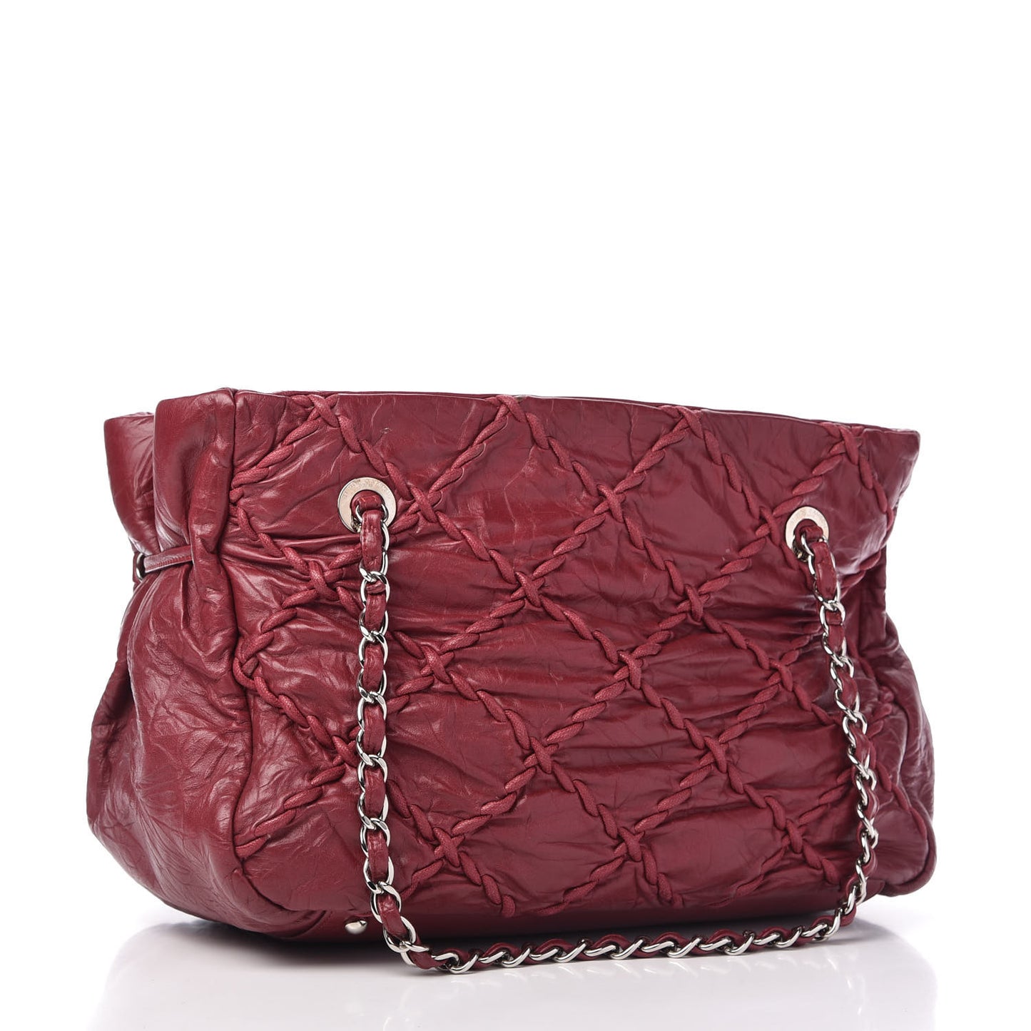 Calfskin Ultra Stitch Tote Dark Red