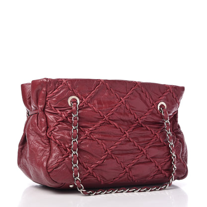 Chanel Calfskin Ultra Stitch Tote Dark Red 3 of 10