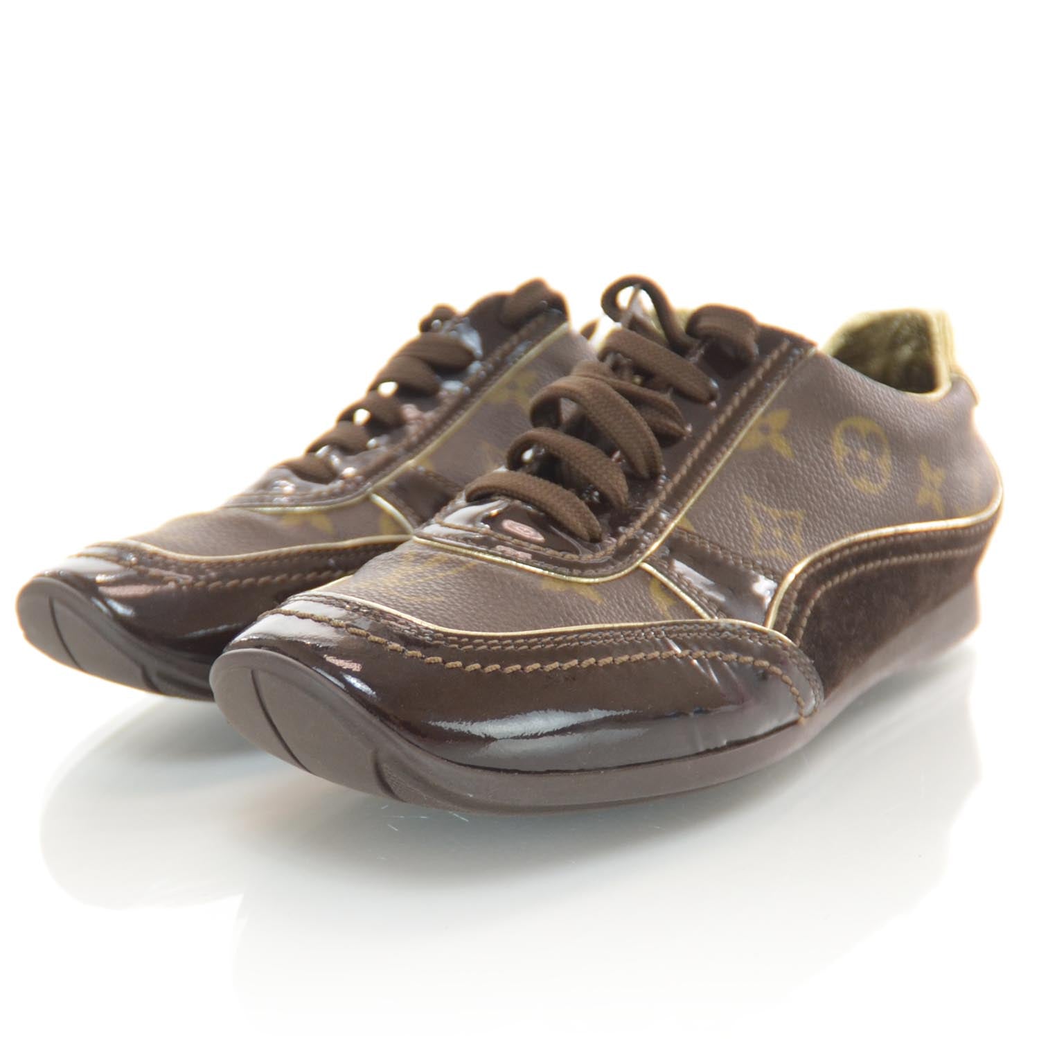 Louis Vuitton Suede Patent Monogram Speeding Sneakers 38.5 2 of 6