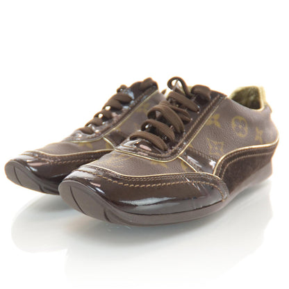 Louis Vuitton Suede Patent Monogram Speeding Sneakers 38.5 2 of 6