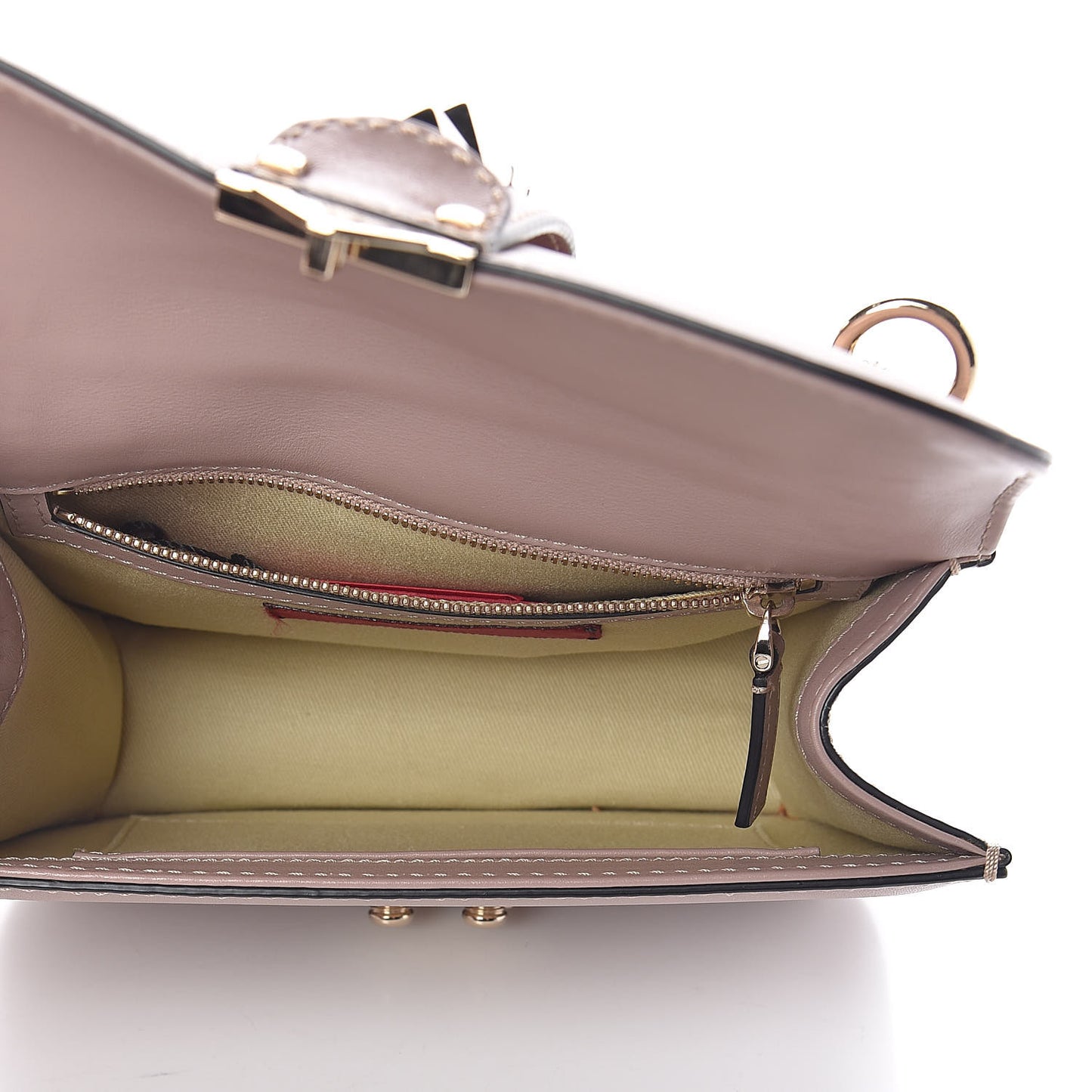 Vitello Small Glam Lock Rockstud Flap Poudre