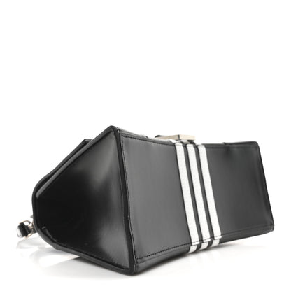 Balenciaga X ADIDAS Shiny Box Calfskin Small Hourglass Top Handle Bag Black White 4 of 9