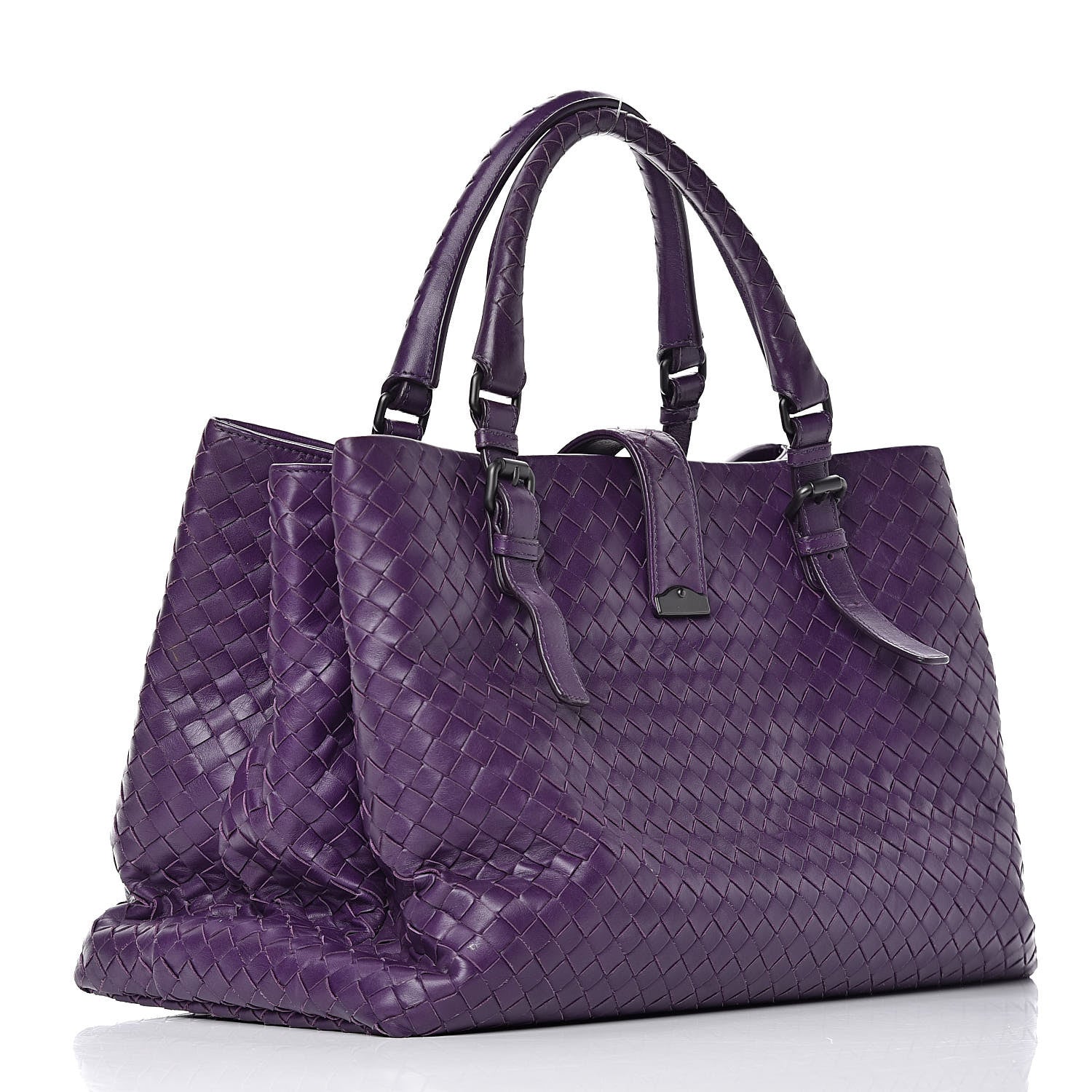 Bottega Veneta Nappa Intrecciato Medium Roma Tote Plum 3 of 13