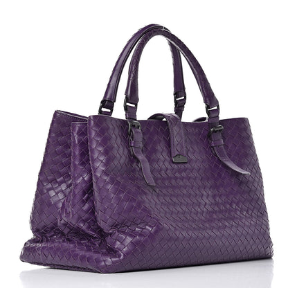 Bottega Veneta Nappa Intrecciato Medium Roma Tote Plum 3 of 13