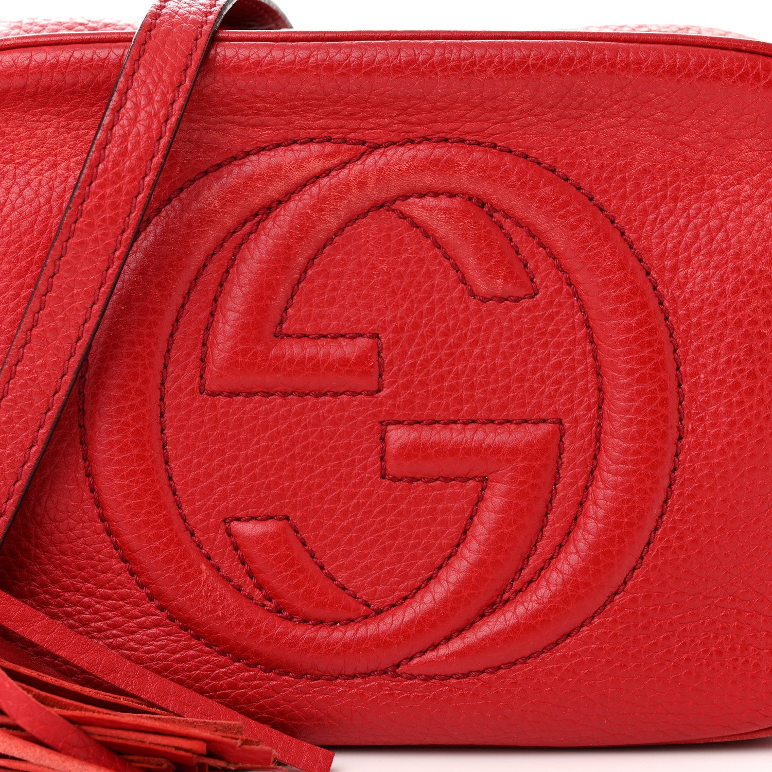 Gucci Pebbled Calfskin Small Soho Disco Bag Tabasco Red 8 of 19