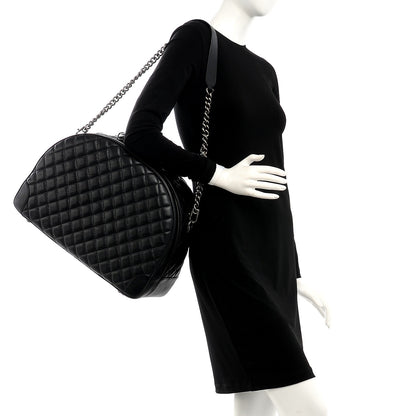 Chanel Calfskin Quilted Large Airlines Round Trip Bowling Bag Black 2 of 10