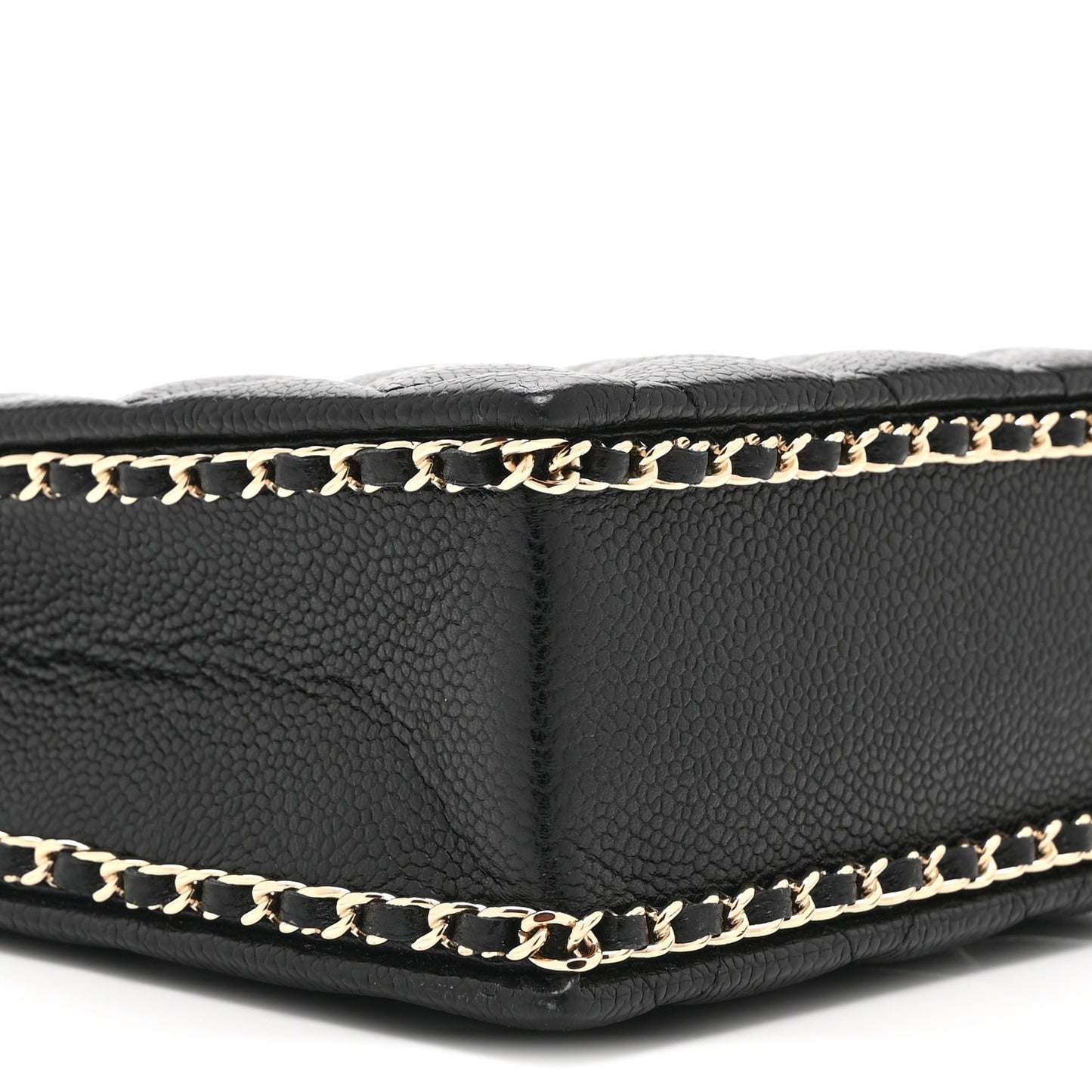 Caviar Quilted Evening Box Bag Black