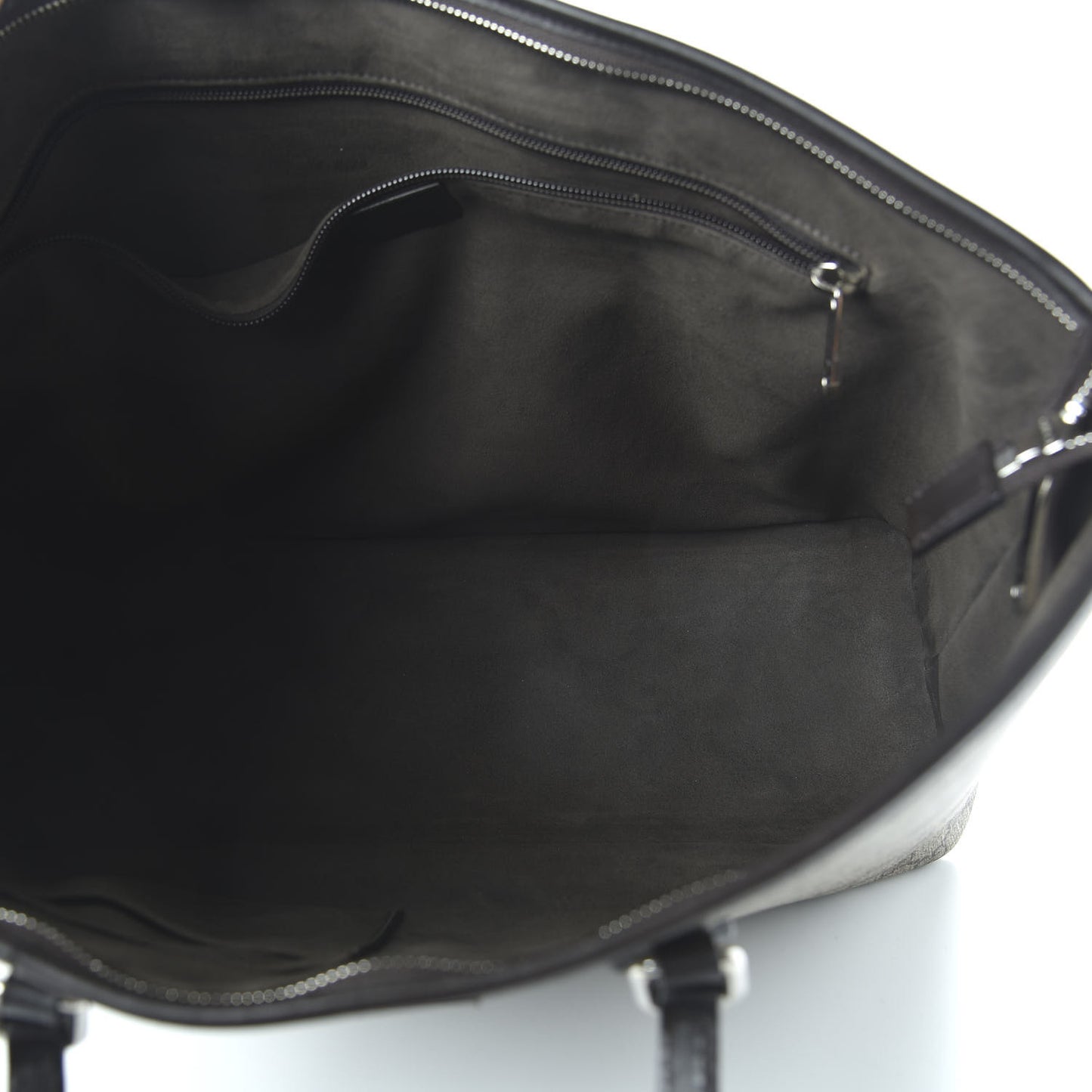 GG Supreme Monogram Medium Zippered Tote Dark Brown
