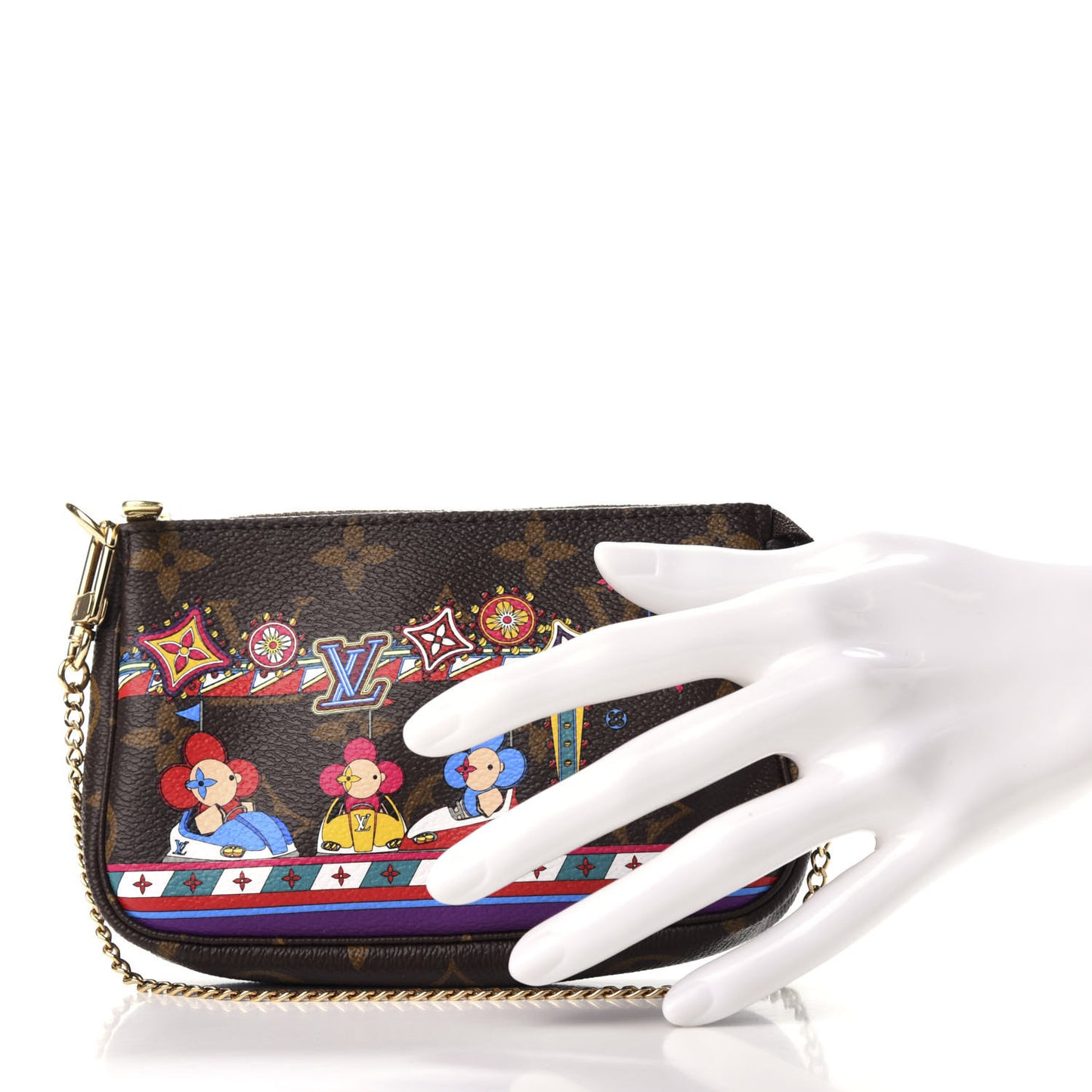 Monogram 2020 Christmas Animation Bumper Cars Mini Pochette Accessories Coquelicot