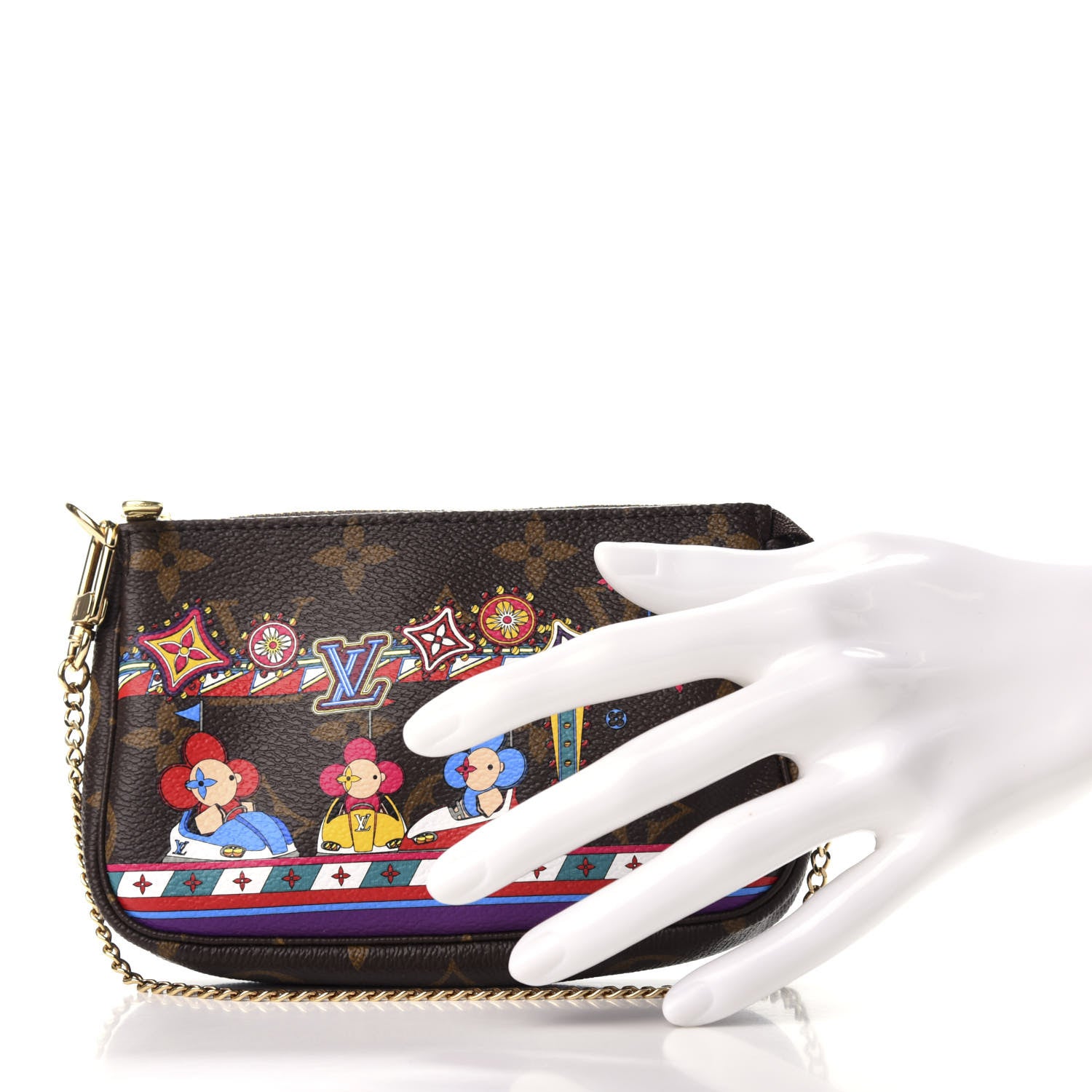 Louis Vuitton Monogram 2020 Christmas Animation Bumper Cars Mini Pochette Accessories Coquelicot 2 of 10