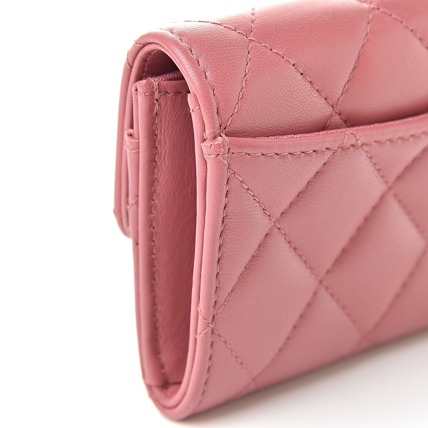 Chanel Lambskin Quilted Flap Card Holder Pink 12 of 14
