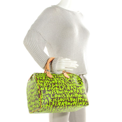 Louis Vuitton Monogram Graffiti Speedy 30 Green 2 of 7
