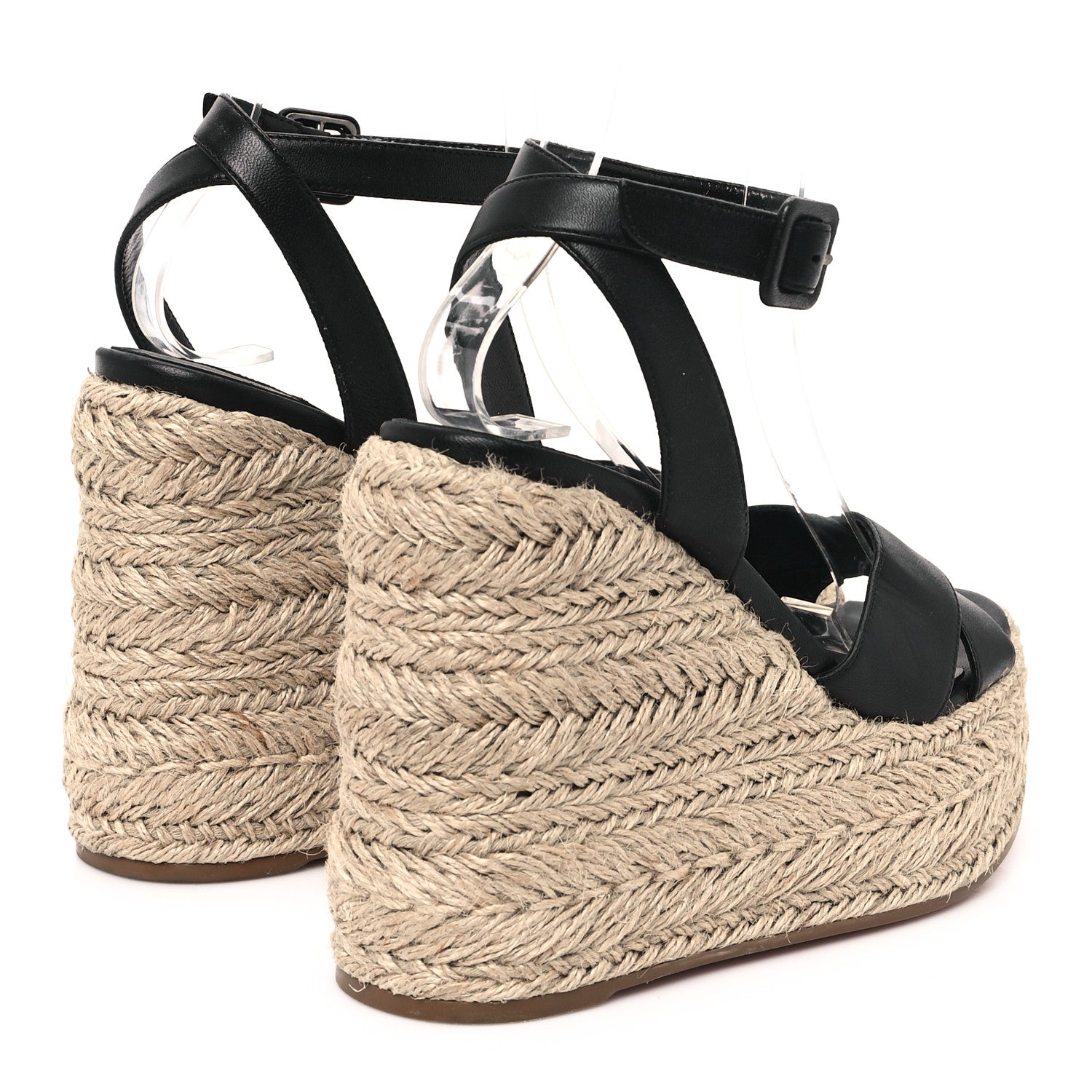 Christian Louboutin Goatskin Mariza Zeppa 130 Espadrille Sandals 37 Black 5 of 10