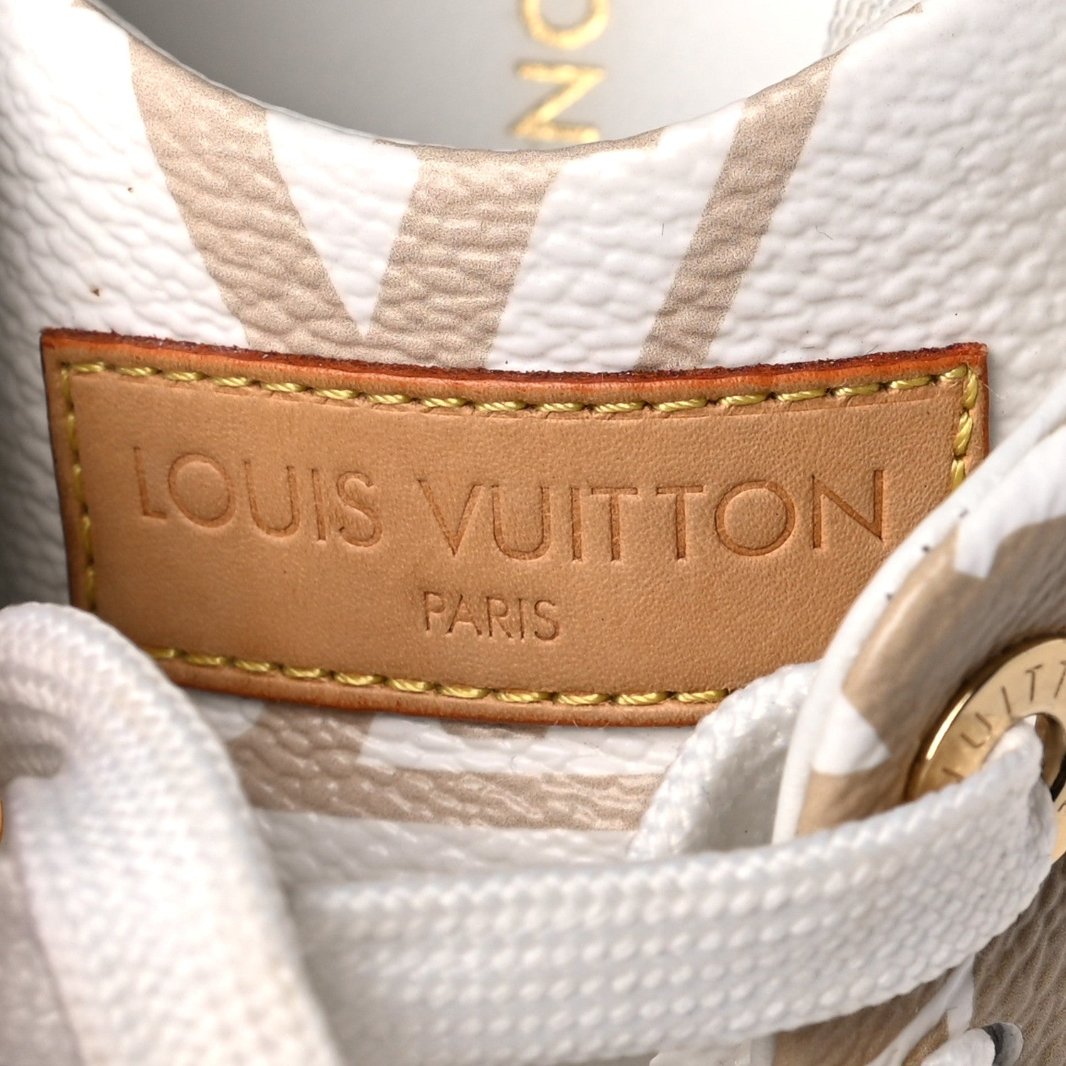 Louis Vuitton Monogram Giant Time Out Sneakers 36 Kaki White Beige 18 of 19
