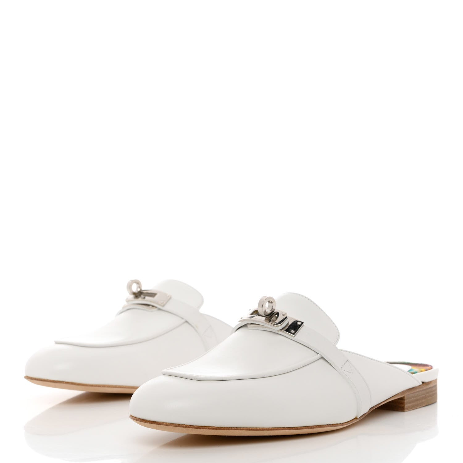 Hermes Calfskin Oz Mules 37 White 3 of 10