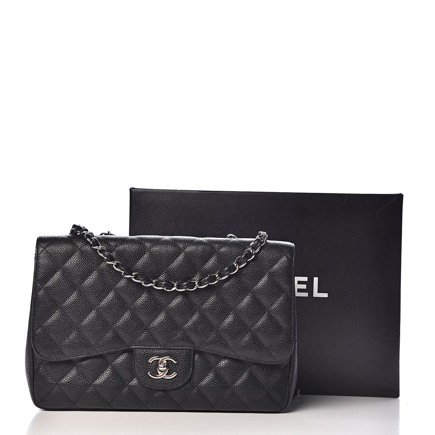 Caviar Quilted Jumbo Single Flap Black