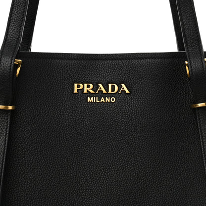 Prada Vitello Daino Tote Black 9 of 13