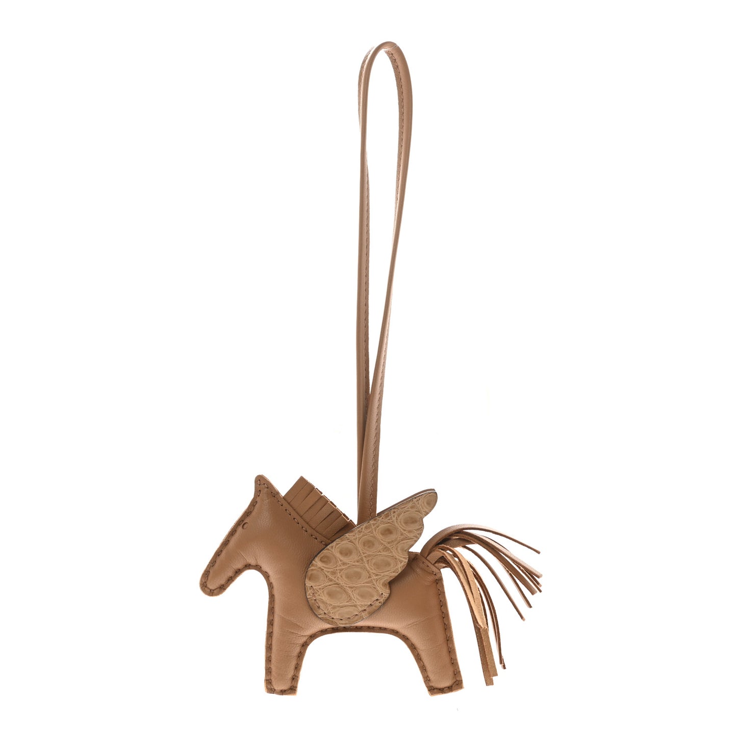 Milo Lambskin Matte Alligator Touch Grigri Rodeo Pegase Horse Bag Charm PM Chai