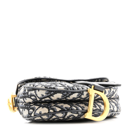 Christian Dior Oblique Mini Saddle Bag Blue 4 of 12