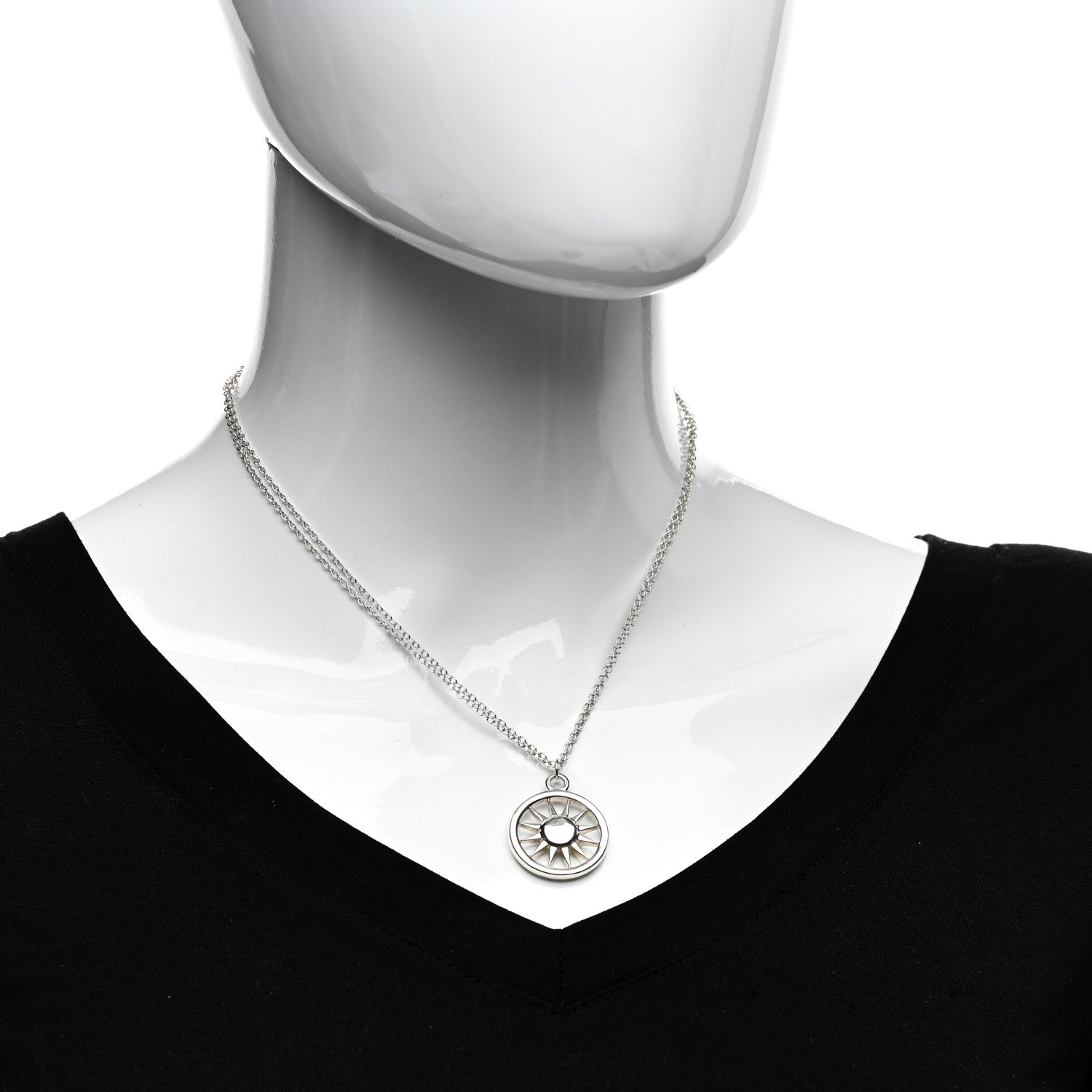 Tiffany Sterling Silver Sun Pendant Necklace 2 of 4