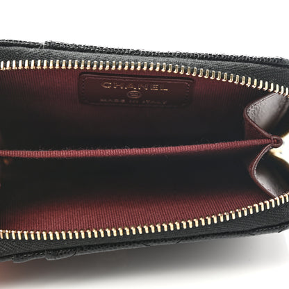 Chanel Caviar Quilted Zip Card Holder Black 6 of 8