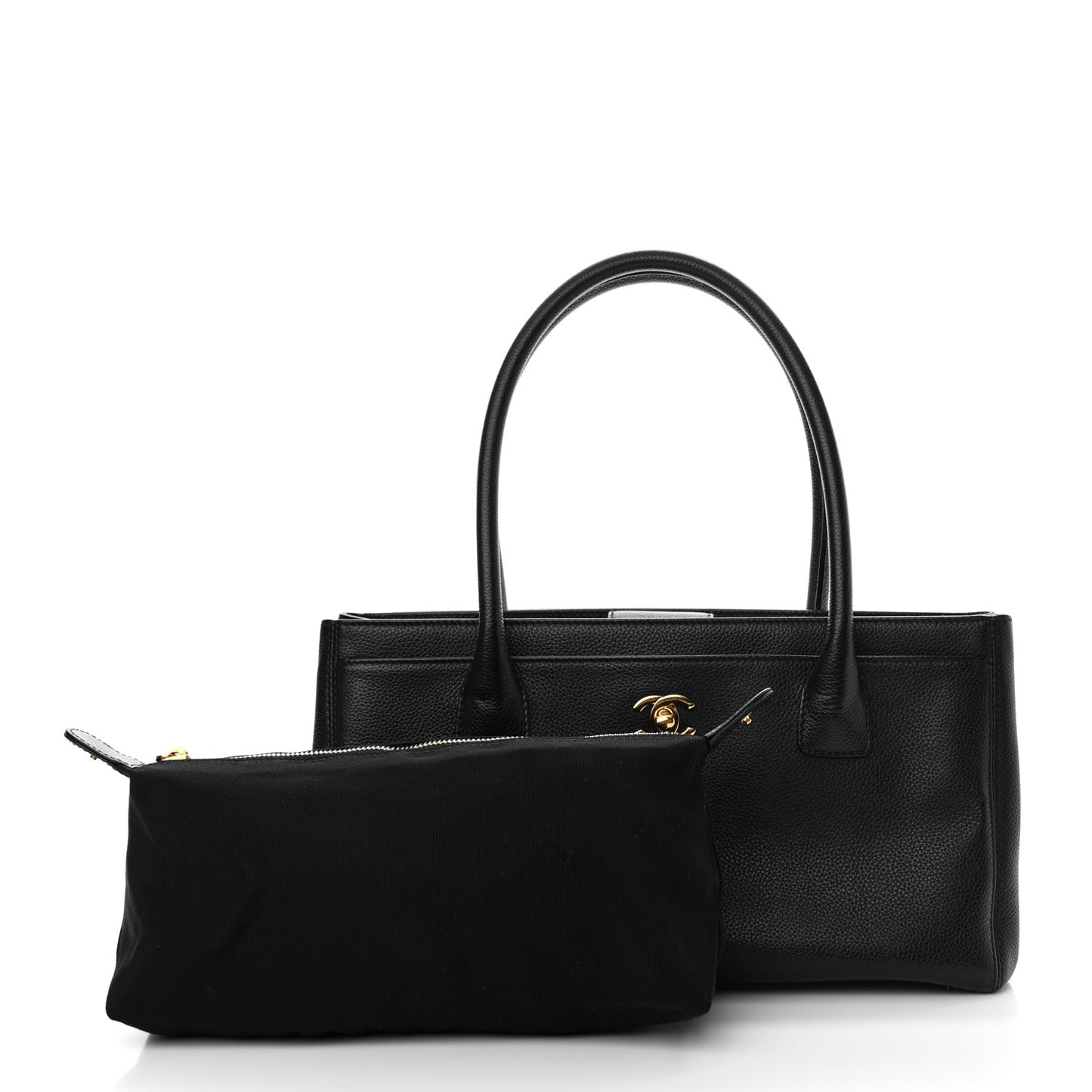 Caviar Medium Cerf Executive Shopper Tote Black