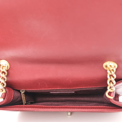 Chanel Sheepskin Stitched Chain Large Flap Bag Red 5 of 14