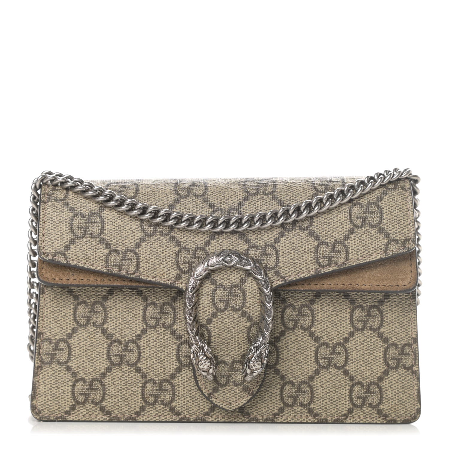 Gucci GG Supreme Monogram Super Mini Dionysus Shoulder Bag Taupe 1 of 12