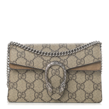 Gucci GG Supreme Monogram Super Mini Dionysus Shoulder Bag Taupe 1 of 12