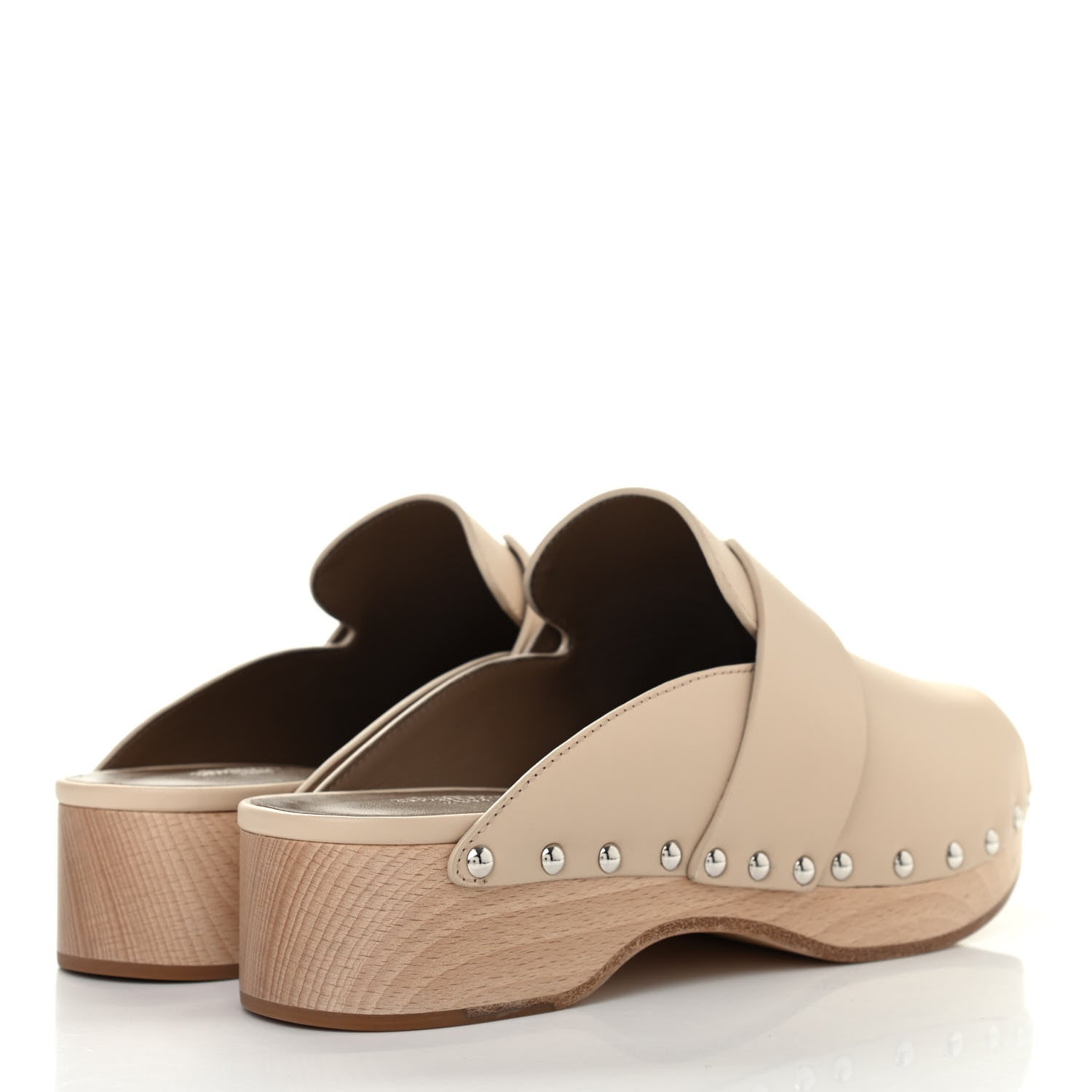 Hermes Calfskin Calya Mules 38 Hetre 4 of 8