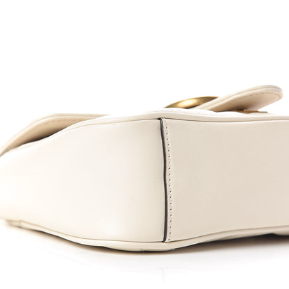 Gucci Calfskin Matelasse Mini GG Marmont Shoulder Bag White 5 of 10